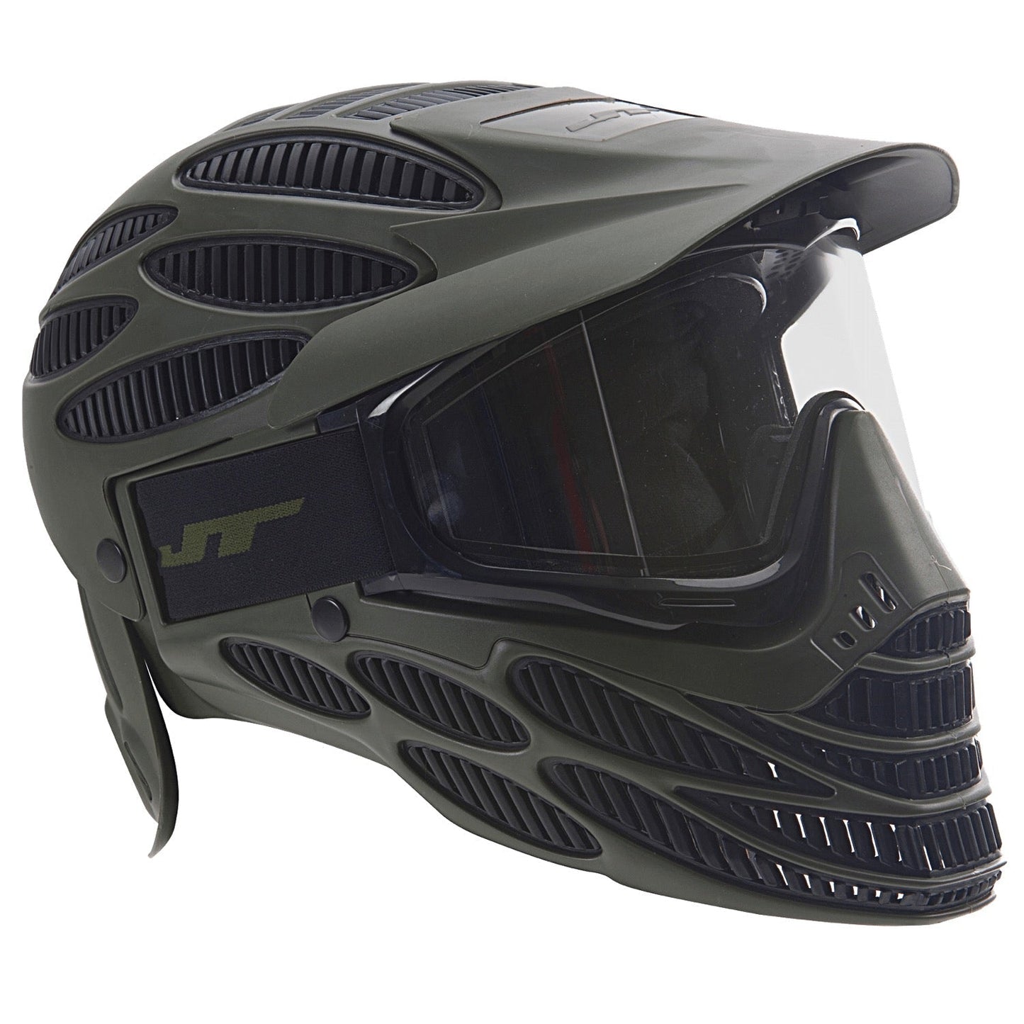 Máscara de paintball JT Flex 8 - Verde oliva - Cobertura completa