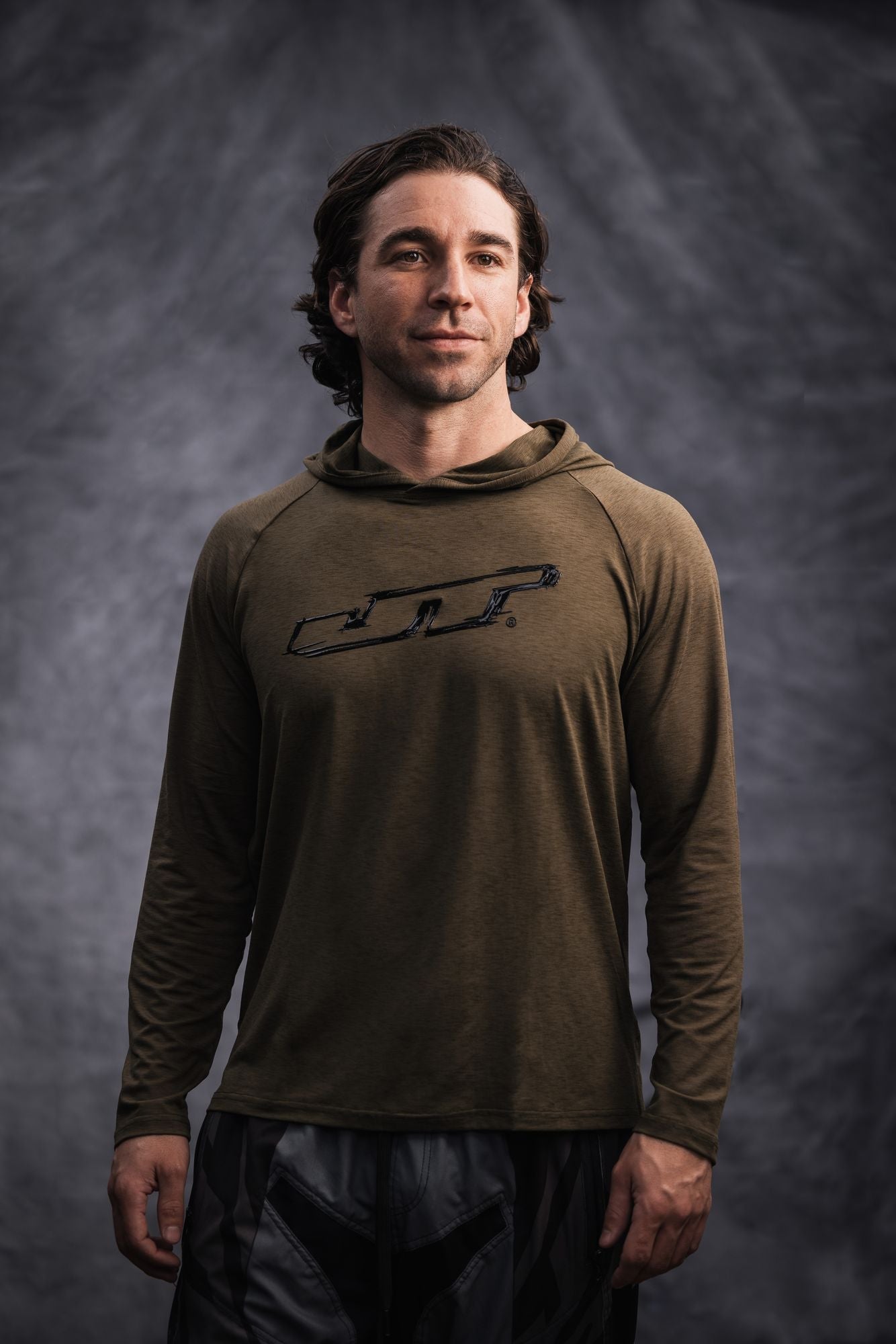 Sweat à capuche JT Venture Breeze - Olive avec logo noir