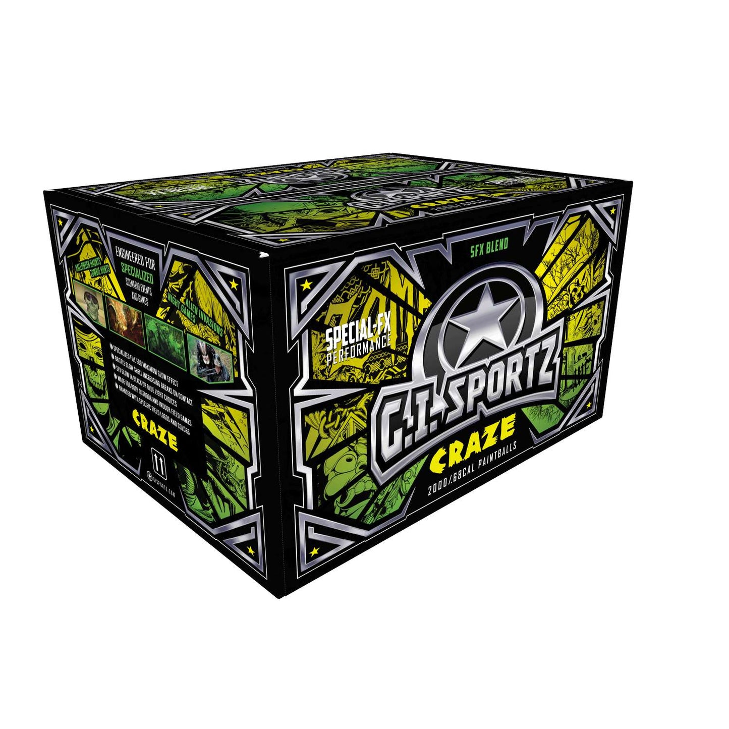 G.I. Sportz CRAZE Paintballs - Adv Opaque Craze Shell - Craze Fill