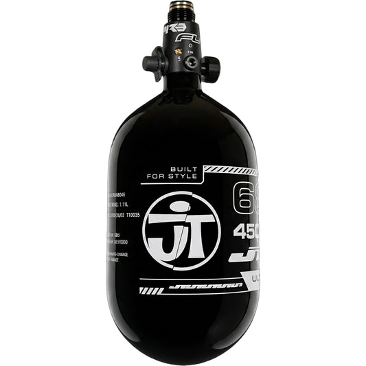JT Ultra Light 68ci Tank w/ FLO Pro Reg - Black with White JT logo