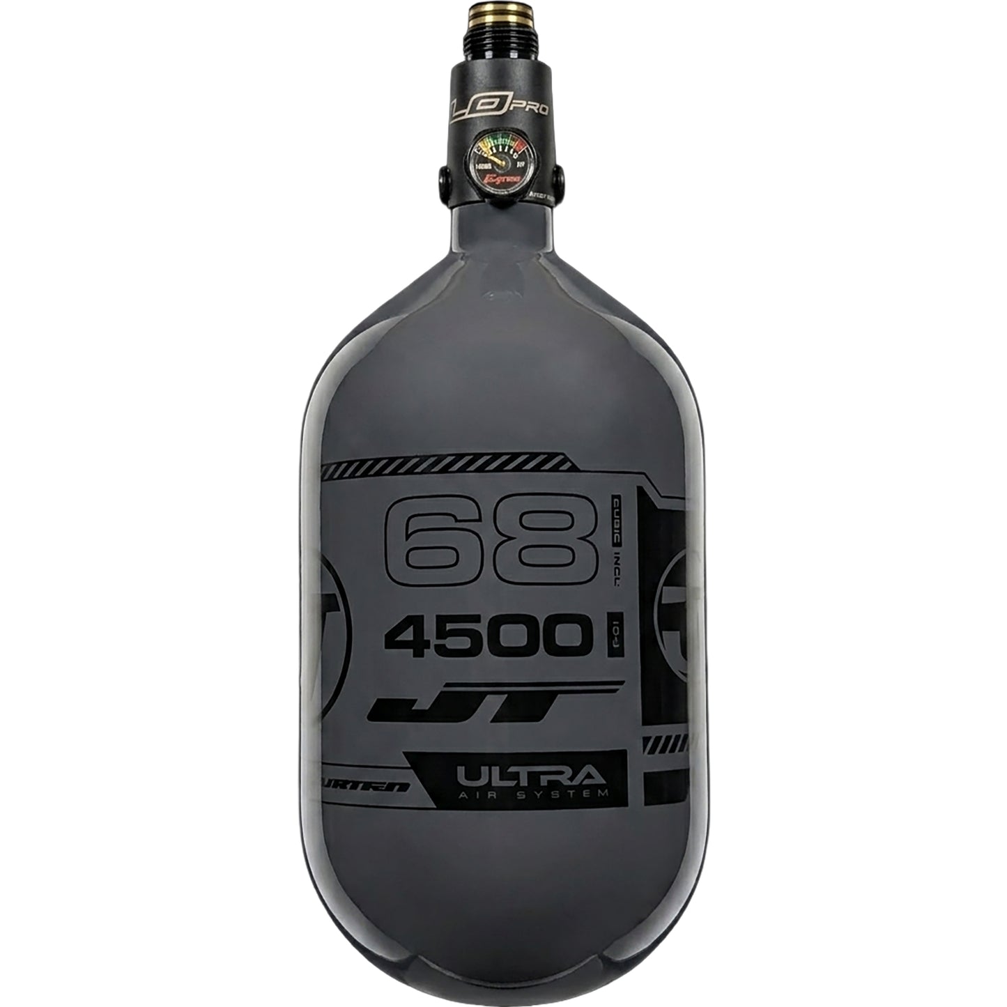 JT Ultra Light 68ci Tank w/ FLO Pro Reg - Grey with Black JT logo