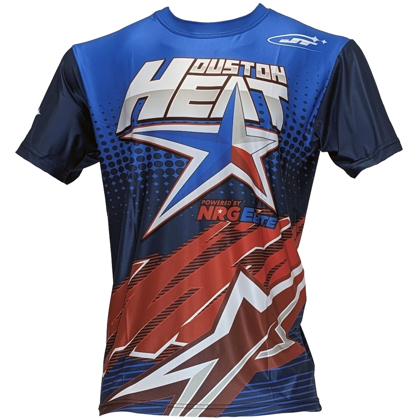 JT Stretchy Soft T Shirt - HOUSTON HEAT - Lightning Blue