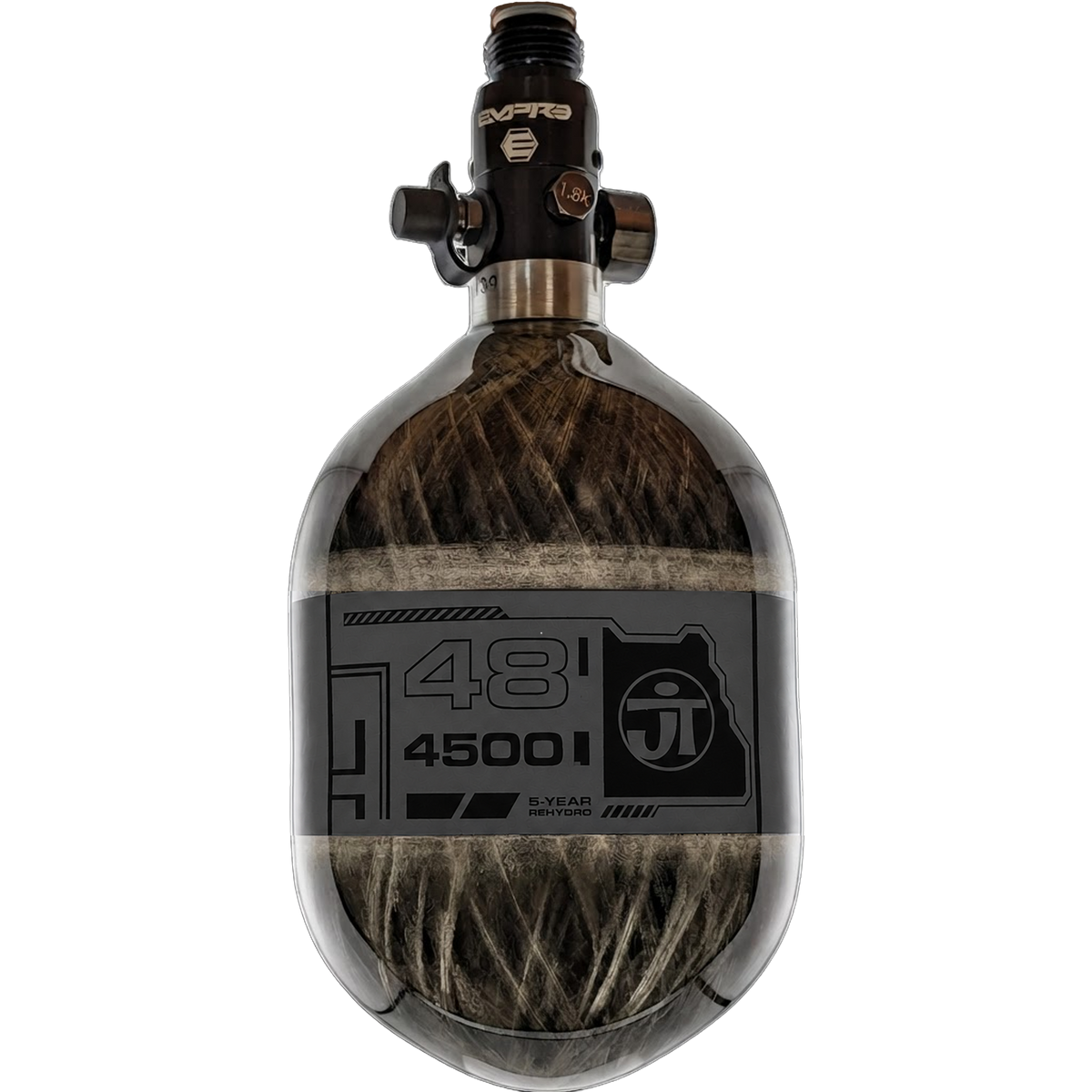 JT Ultra Light 48ci Tank w/ PE Reg - Gray Glass Wrap
