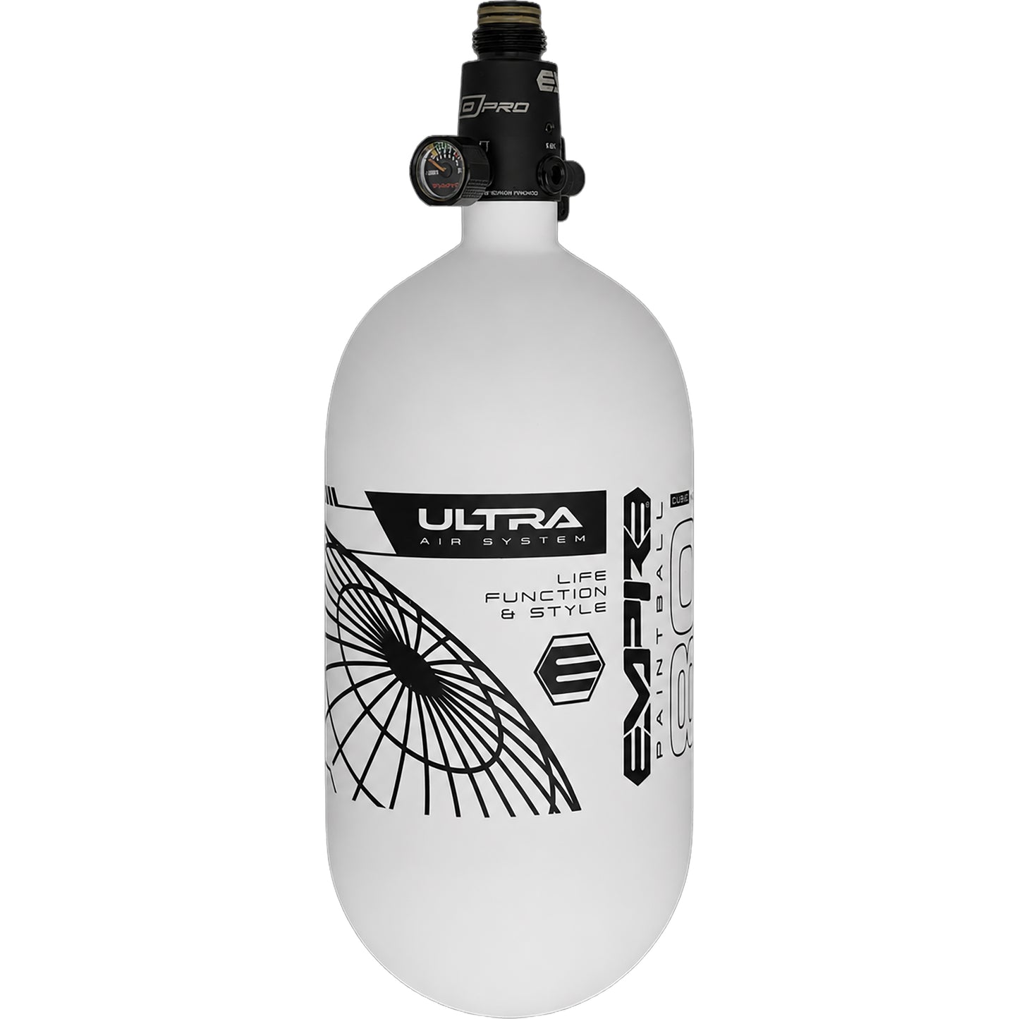 Empire Ultra Light Tank With FLO PRO - 80ci - White with Black Logo