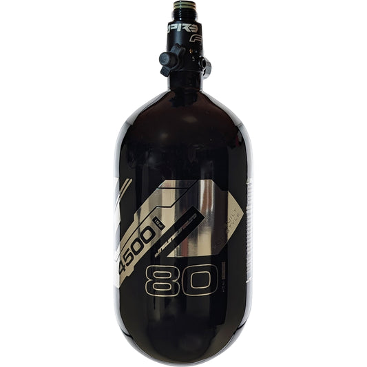 JT Ultra Light 80ci Tank w/ FLO Pro Reg - Black with Chrome Mirror Logo