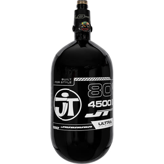 JT Ultra Light 80ci Tank w/ FLO Pro Reg - Black with White Logo