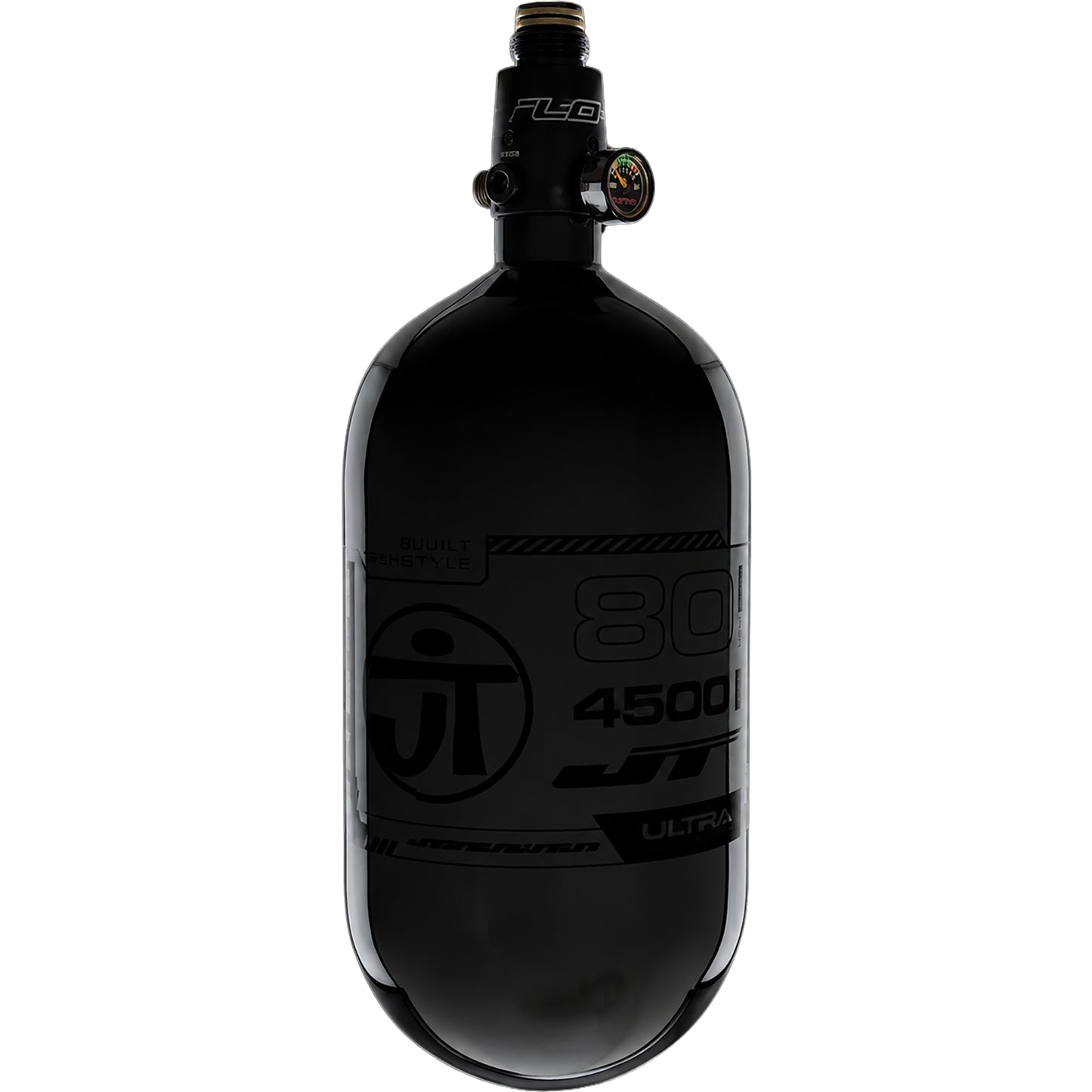 JT Ultra Light 80ci Tank w/ FLO Pro Reg - Gray with Black Logo