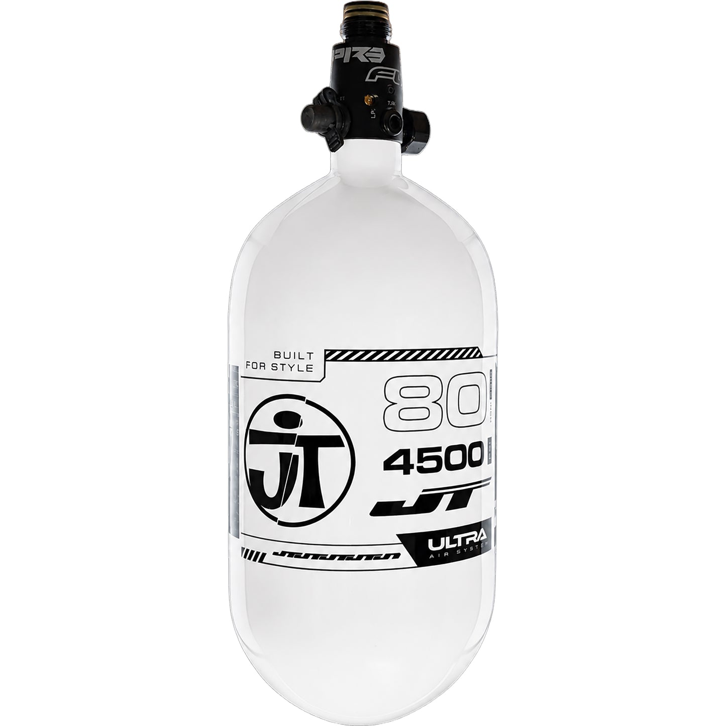 JT Ultra Light 80ci Tank w/ FLO Pro Reg - White with Black Logo