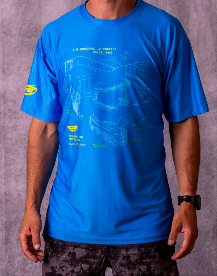 JT Stretchy Soft T Shirt  - Pro Flex Schematics - Blue