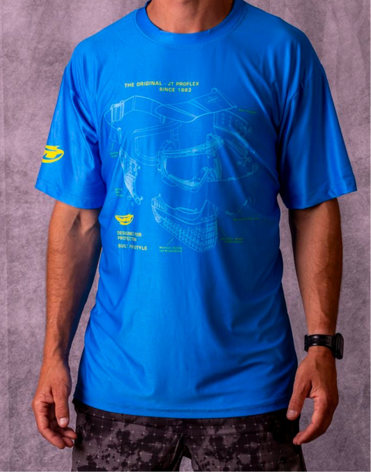 JT Stretchy Soft T Shirt  - Pro Flex Schematics - Blue