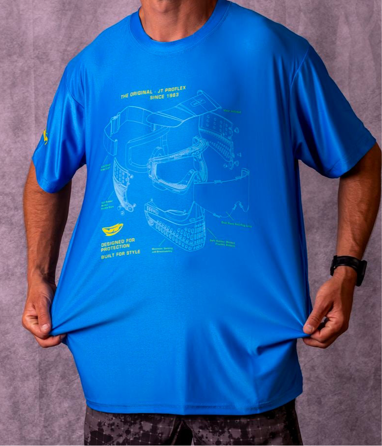 JT Stretchy Soft T Shirt  - Pro Flex Schematics - Blue