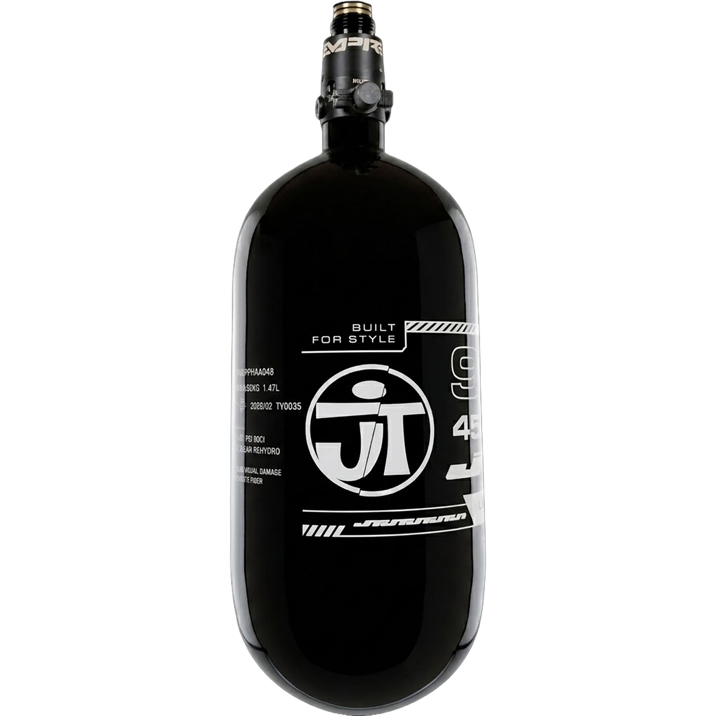 JT Ultra Light 90ci Tank w/ FLO Pro Reg - Black with White Logo