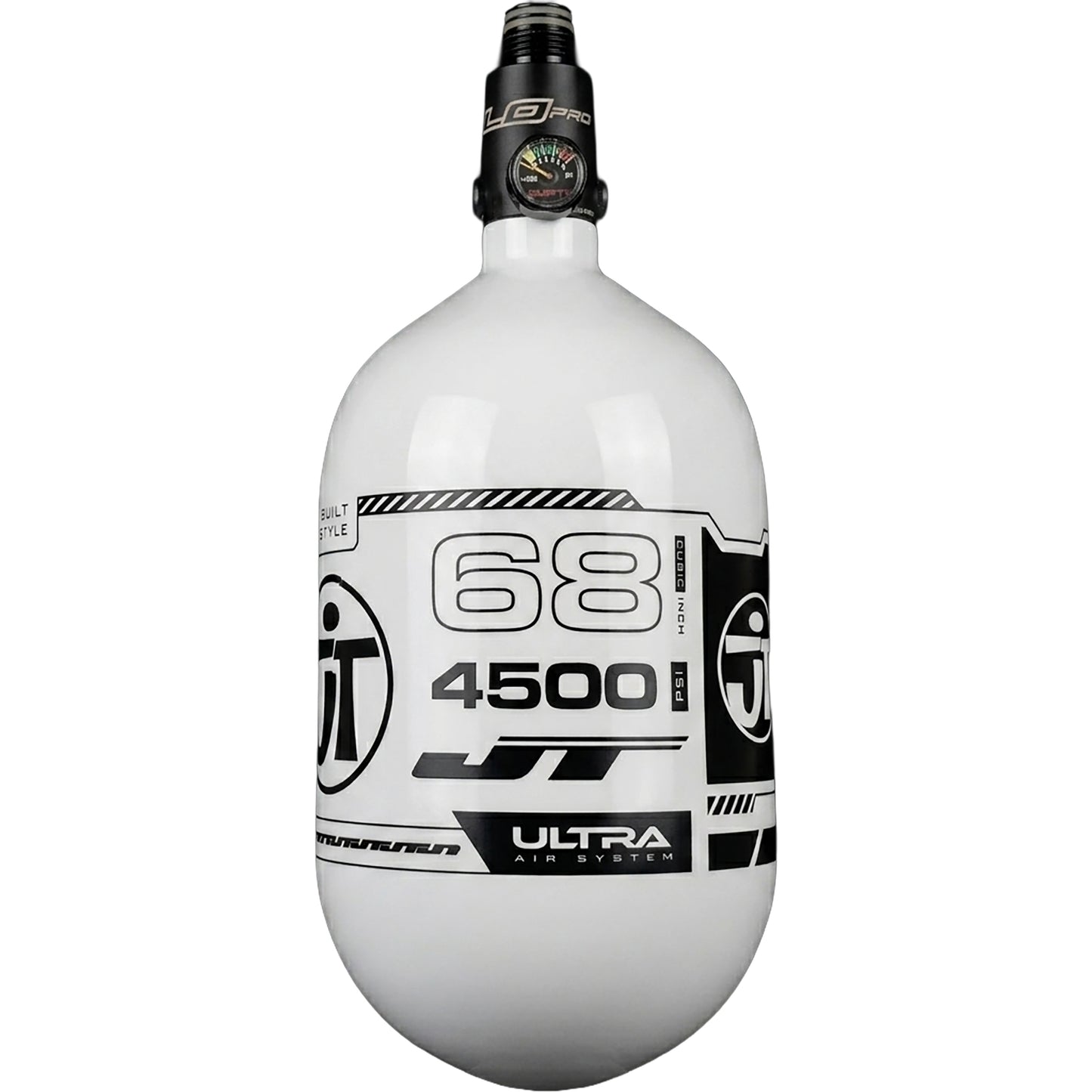 JT Ultra Light 68ci Tank w/ FLO Pro Reg - White with Black Logo