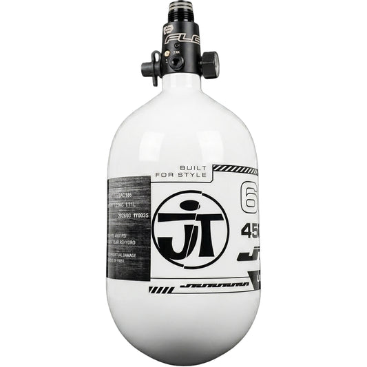JT Ultra Light 68ci Tank w/ FLO Pro Reg - White with Black Logo