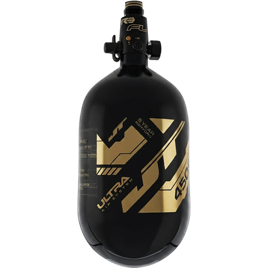 JT Ultra Light 68ci Tank w/ FLO Pro Reg - Black with Gold Mirror Logo