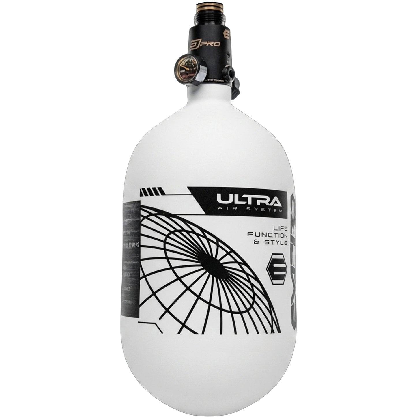 Empire Ultra Light Tank With FLO PRO - 68ci - White Tank with Black Logo