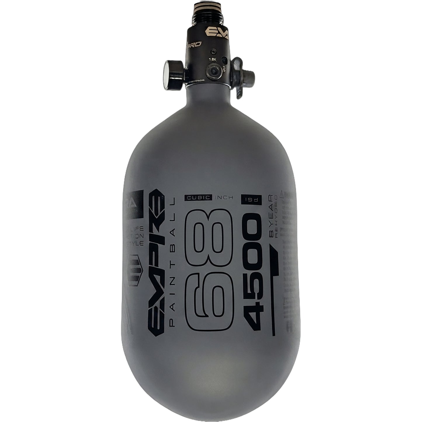 Empire Ultra Light Tank With FLO PRO - 68ci - Gray Tank with Black Logo