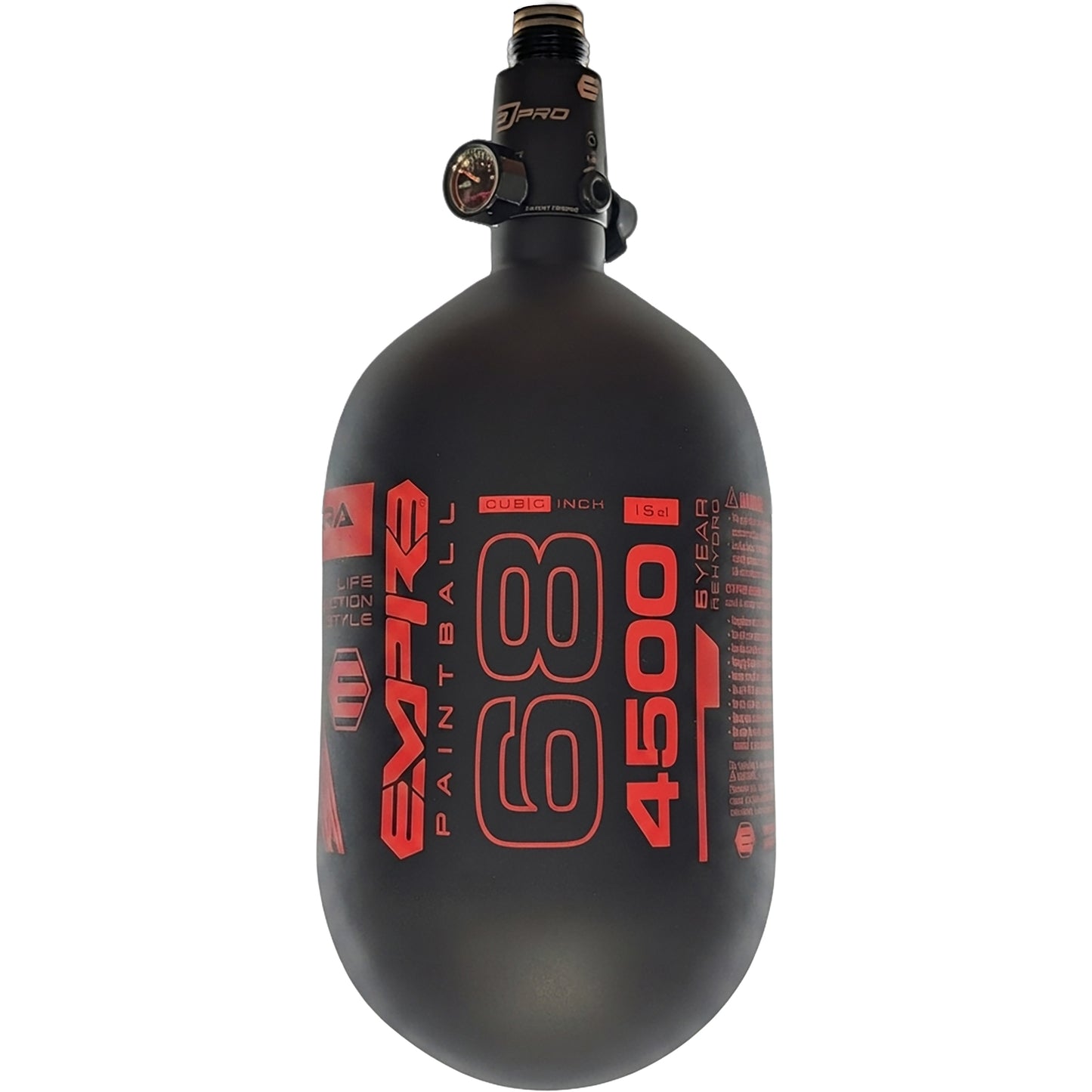 Empire Ultra Light Tank With FLO PRO - 68ci - Black Tank with Red Logo