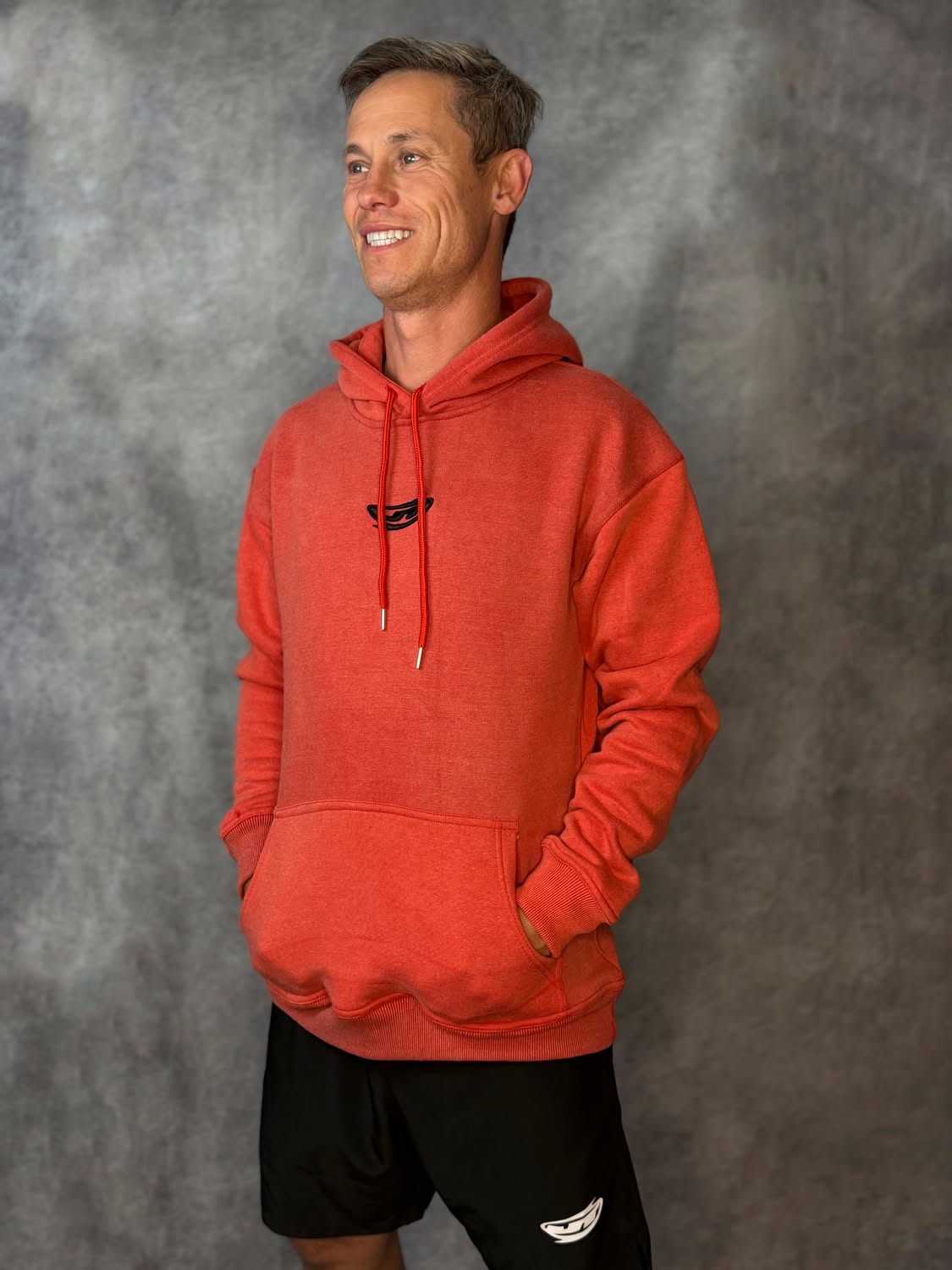 JT Pull Over Hoodie - Stonewash - Red