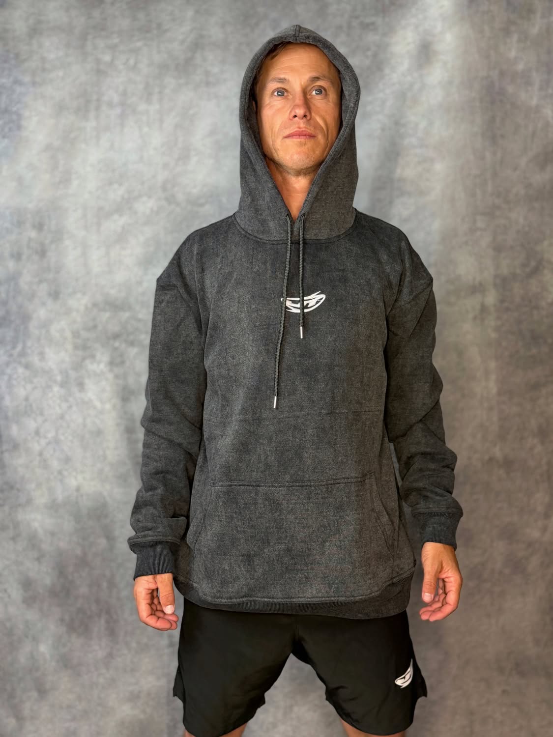 JT Pull Over Hoodie - Stonewash - Black