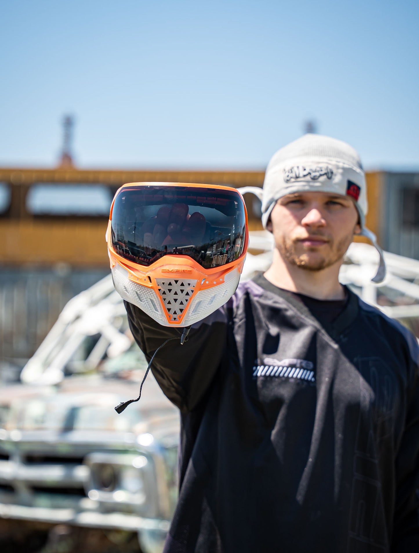 EVS Crystal Clear  / Orange w/ Black Chrome Lens