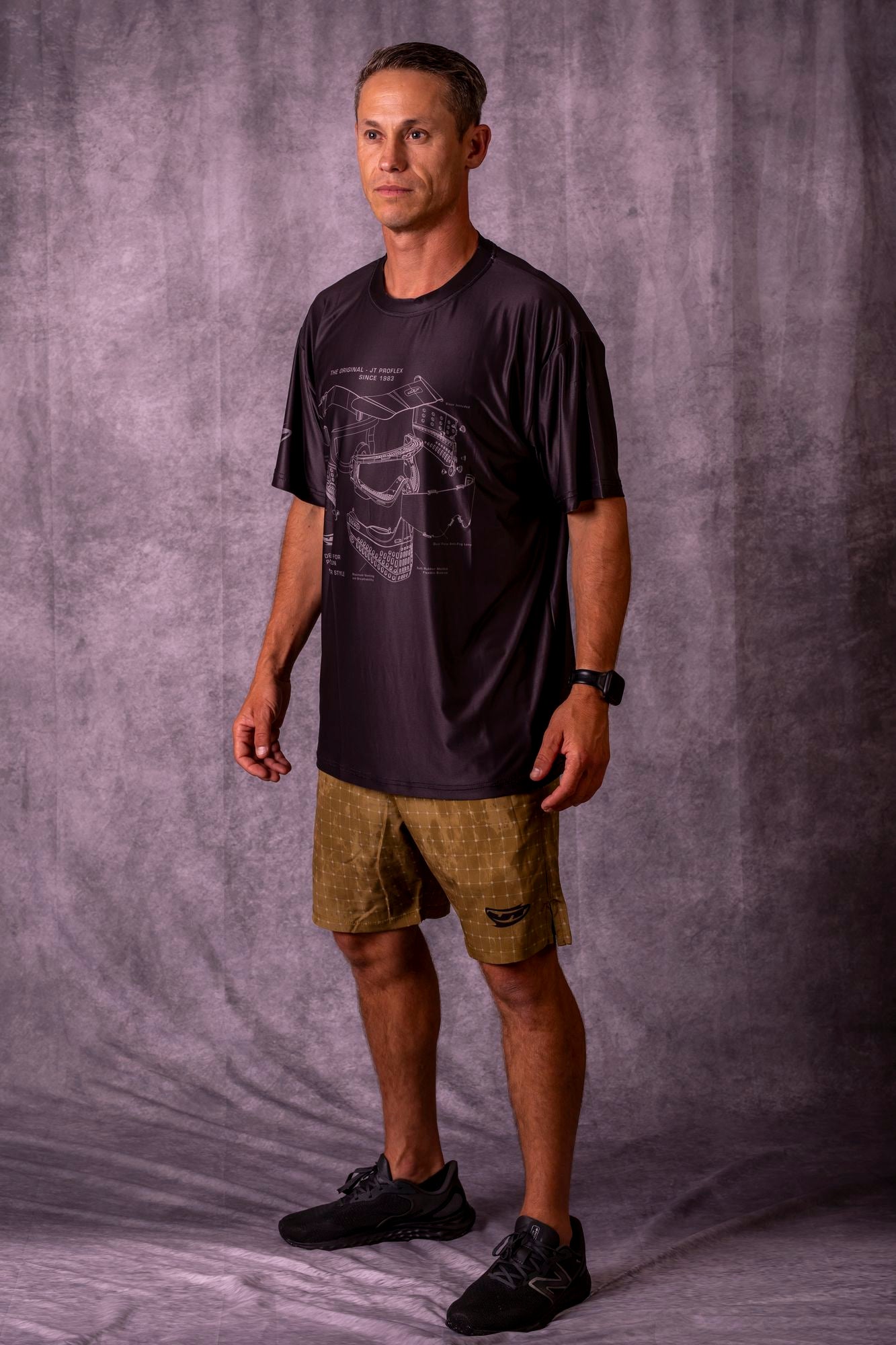 JT Stretchy Soft T Shirt  - Pro Flex Schematics - Black