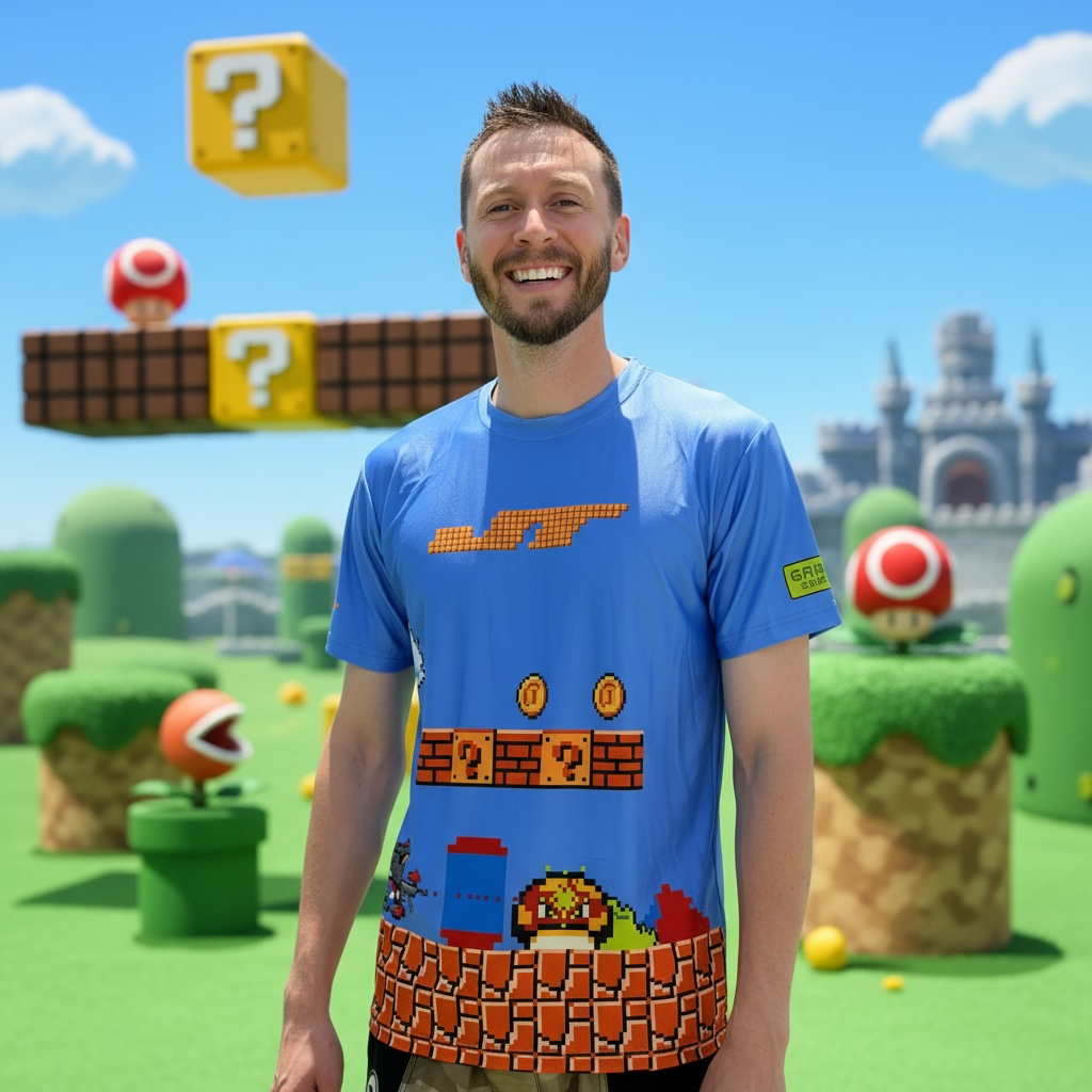 JT Stretchy Soft T Shirt  - Gamer Series - Mario