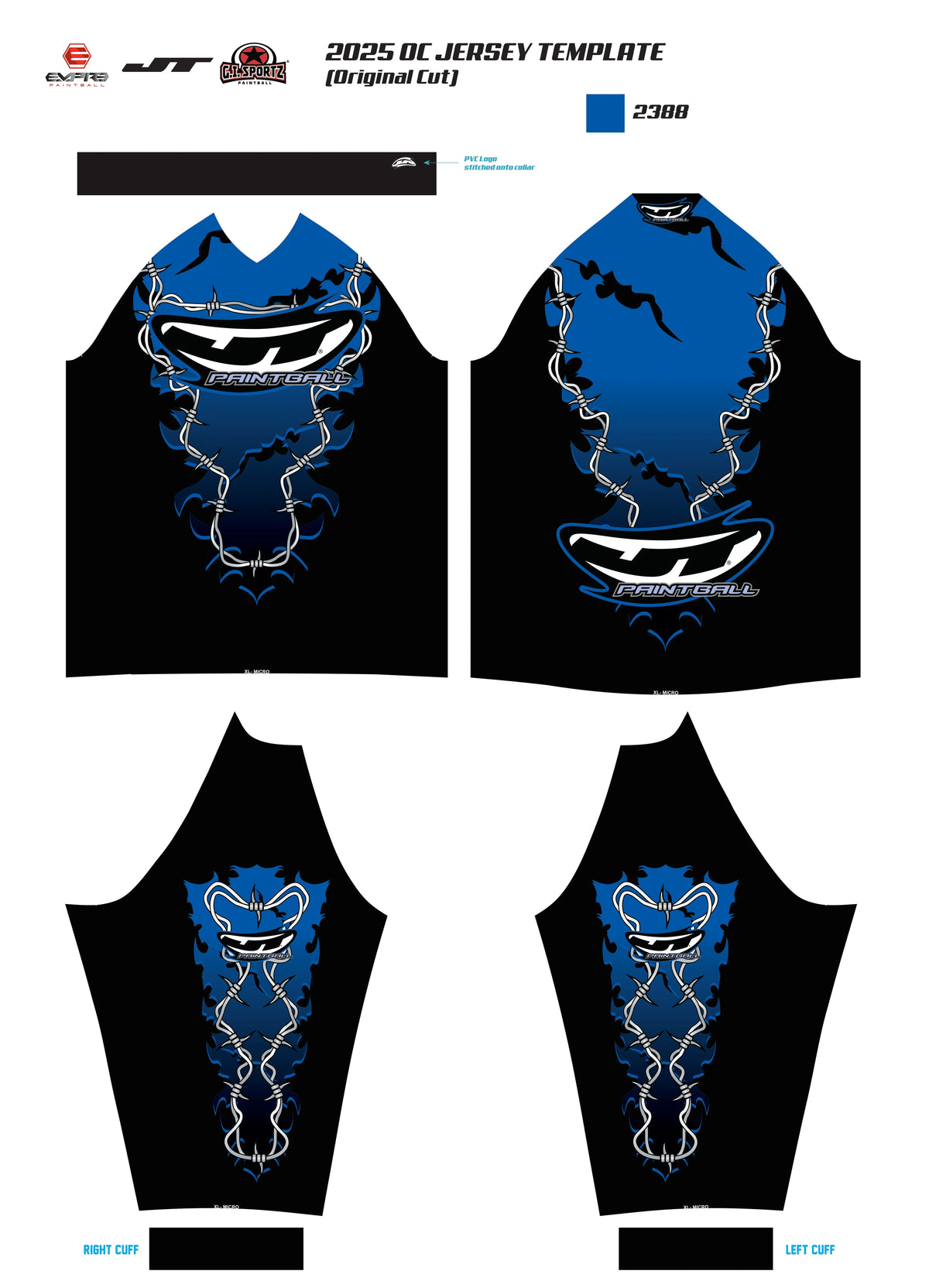 JT OC Jersey Barbwire Semi Blue
