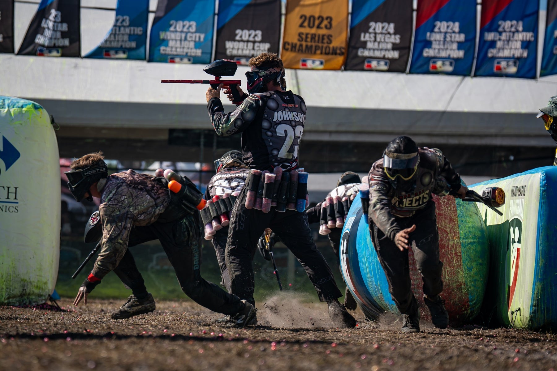 Paintball player at a recreational field