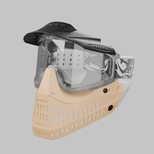 QLS Clear w/ Topaz Nose Faceplate and Black ears (three_quarter)