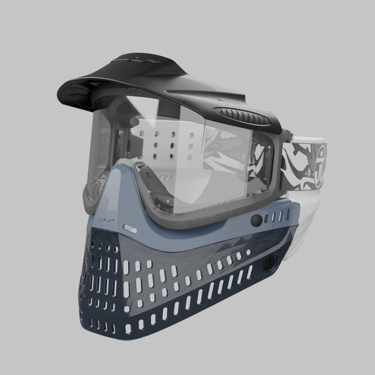 QLS Gray w/ Dark Steel Nose Faceplate and Black ears (three_quarter)