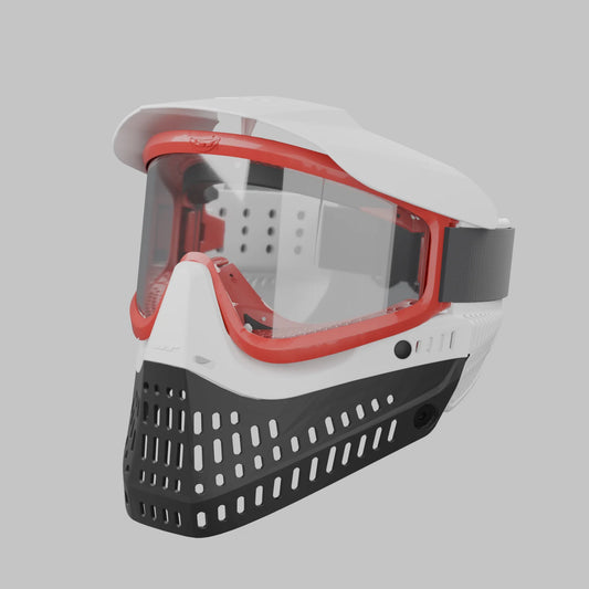 QLS Red w/ Diamond Nose Faceplate and White ears (three_quarter)
