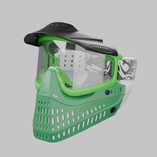 QLS Lime Green w/ Liquid Metal Green Faceplate and Black ears (three_quarter)