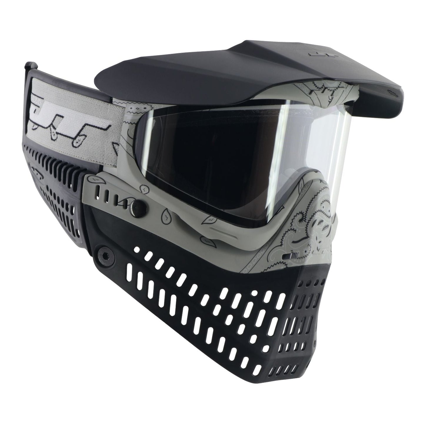 JT Bandana Series Proflex Paintball Mask - Stone Gray w/ Clear and Smoke Thermal Lens