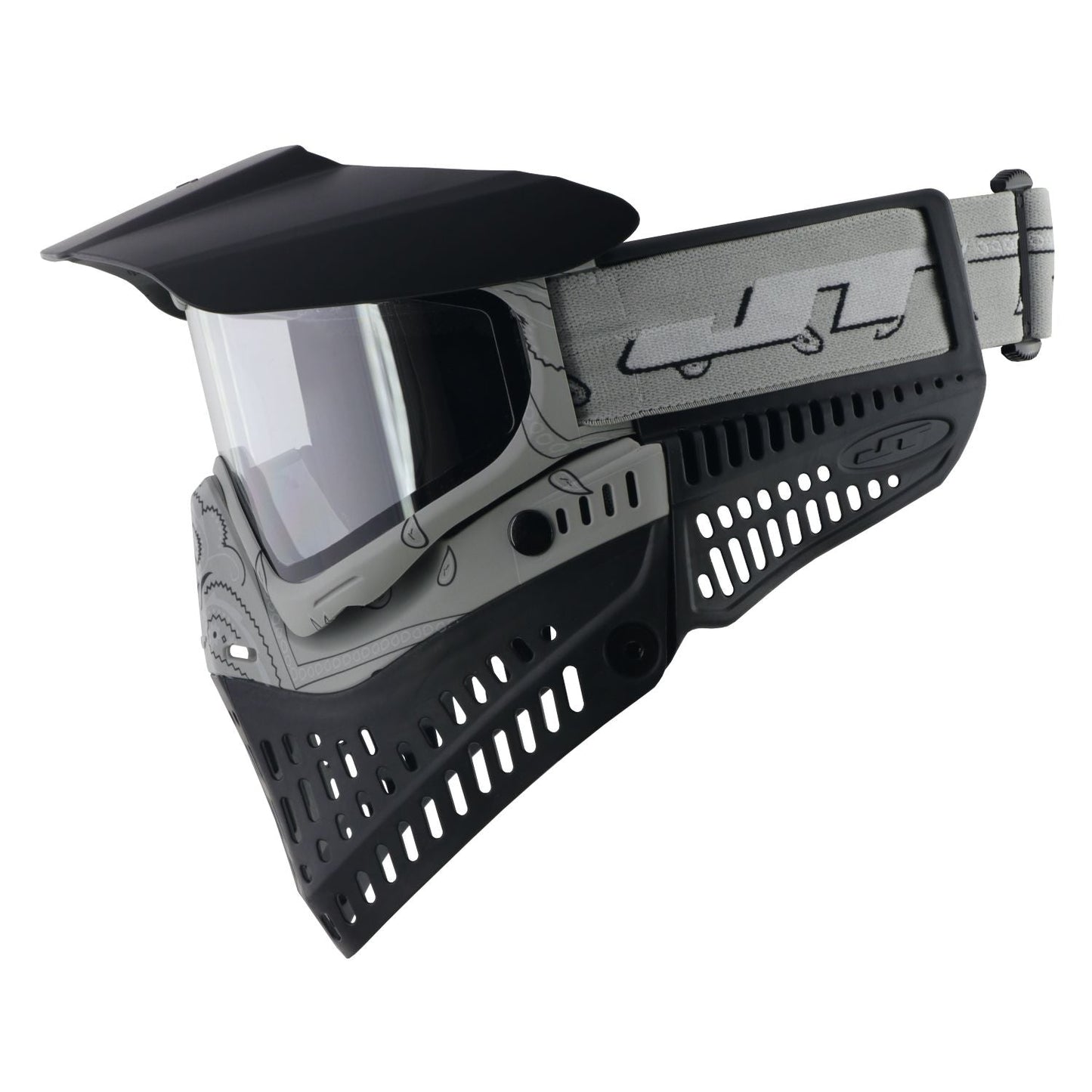 JT Bandana Series Proflex Paintball Mask - Stone Gray w/ Clear and Smoke Thermal Lens